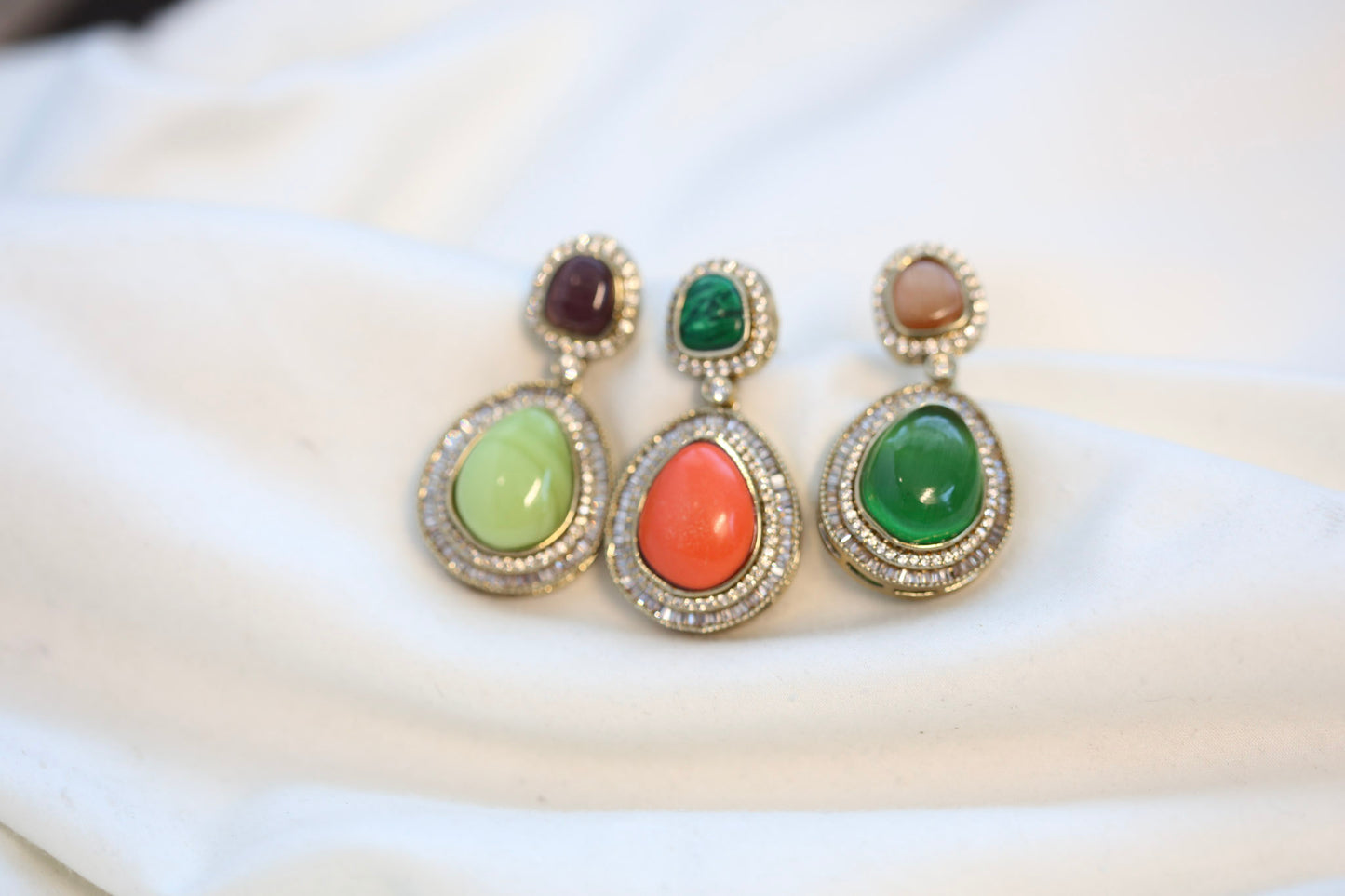 Kriti Victorian Semiprecious Earrings - (101-67)