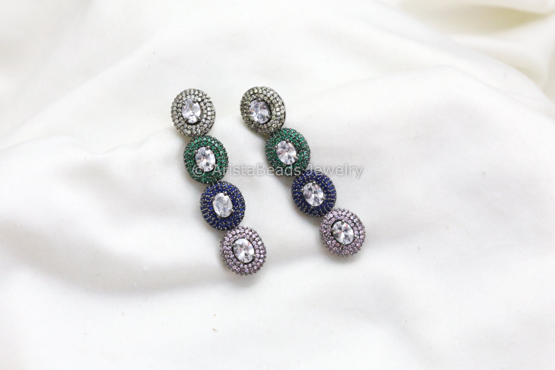 Victorian Pave Setting CZ Earrings