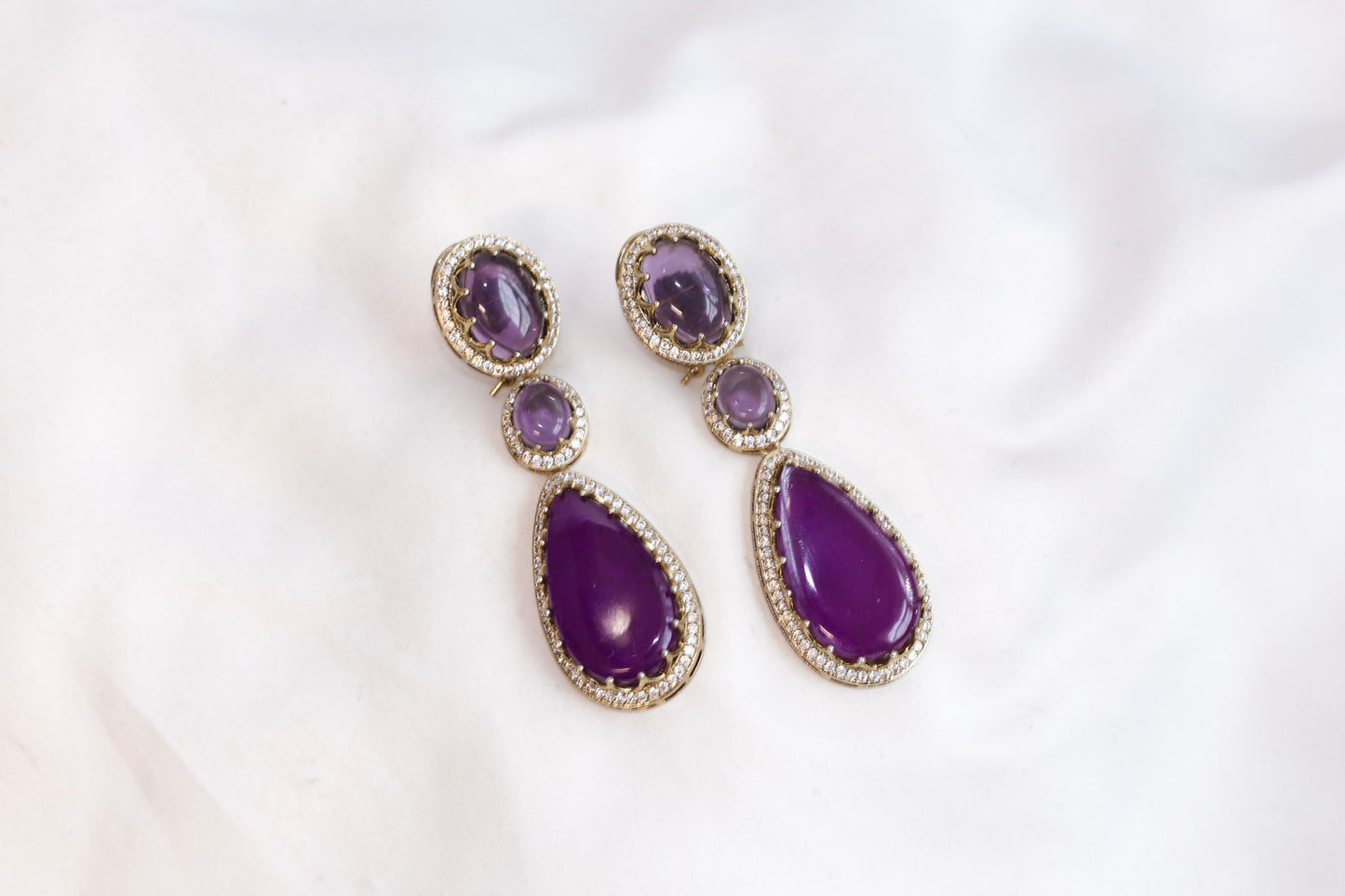 Rohita Pota Doublet Earrings - Purple (101-55)