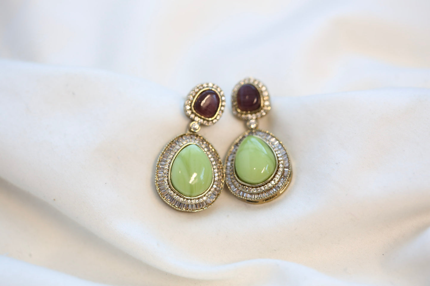 Kriti Victorian Semiprecious Earrings - (101-67)