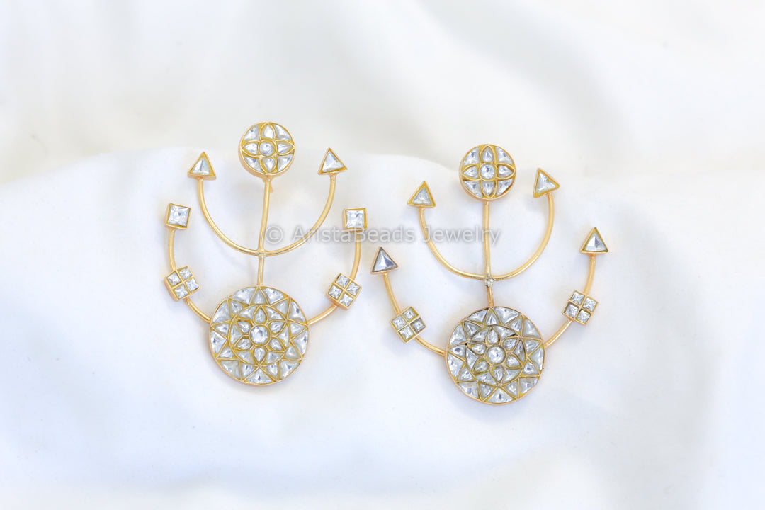 Contemporary Designer Jadau Earrings - Clear (101-31)