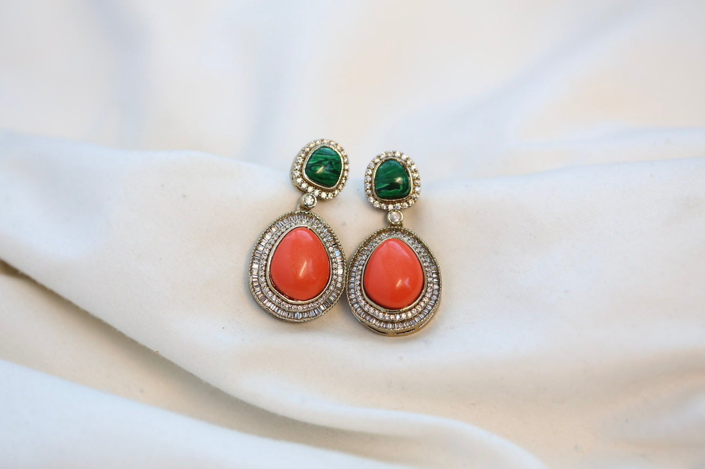 Kriti Victorian Semiprecious Earrings - (101-67)