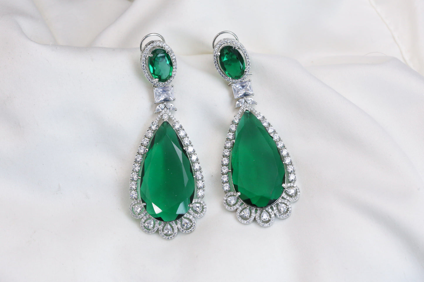Green Hydro CZ Earrings