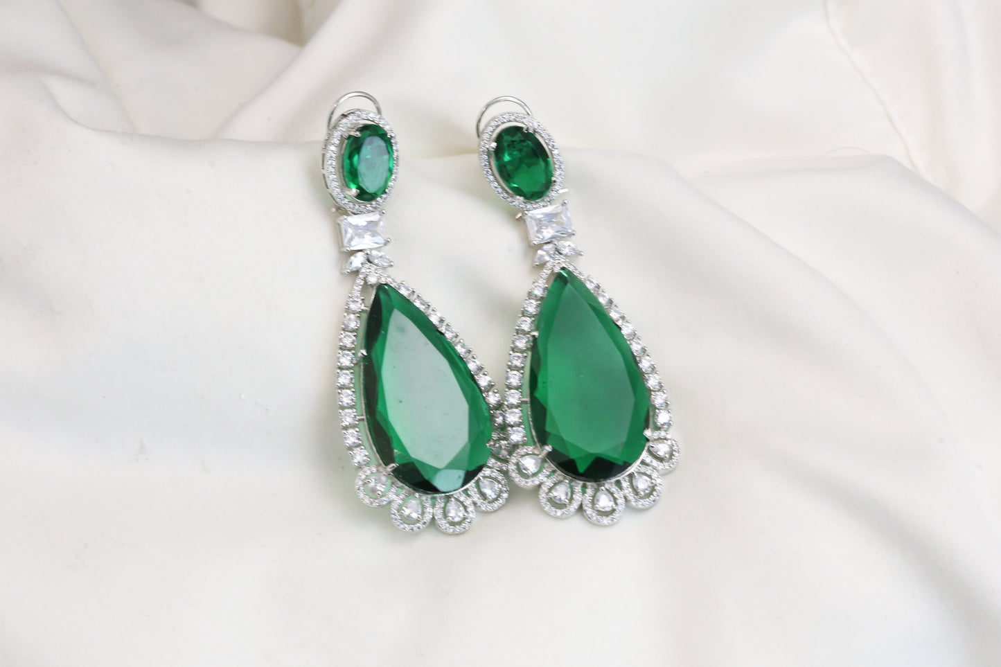 Green Hydro CZ Earrings