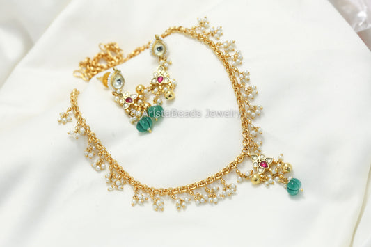 Dainty Pachi Kundan Necklace Set (ABJ-N101-43)