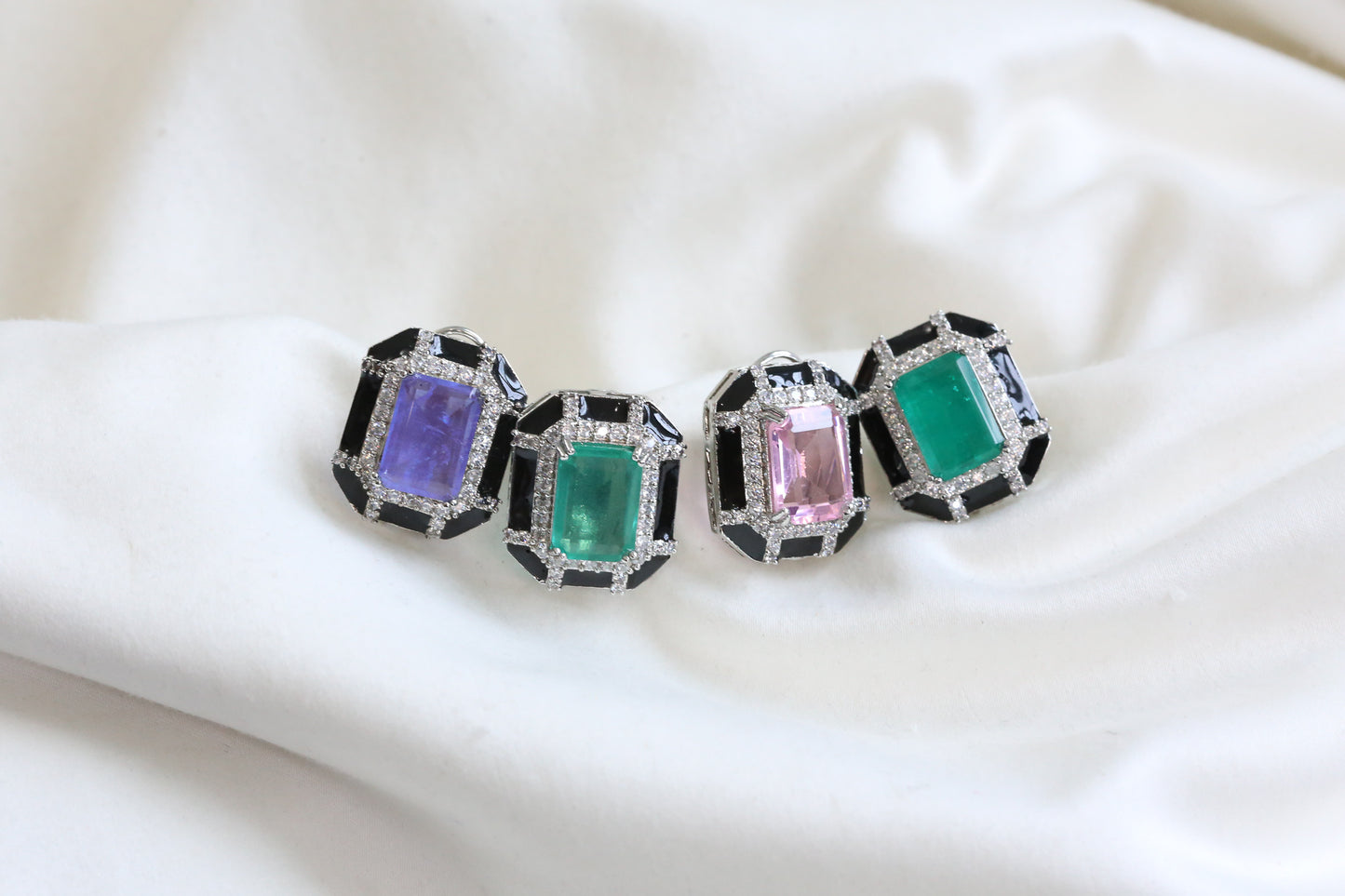 Premium Doublet, CZ & Enamel Studs (101-14)