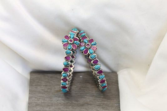 Kemp Bangle Set (2.4) - Turquoise Ruby