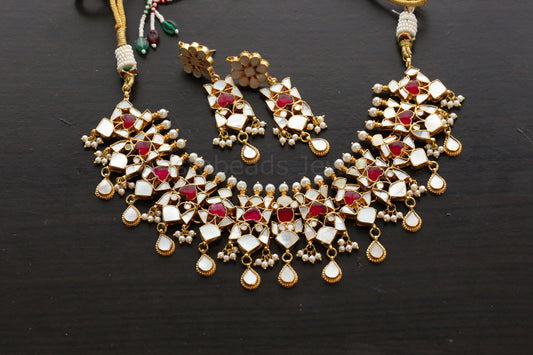 Handmade MOP Pachi Kundan Necklace Set (ABJ-N101-27)