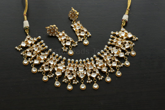 Handmade Clear Pachi Kundan Necklace Set (ABJ-N101-29)