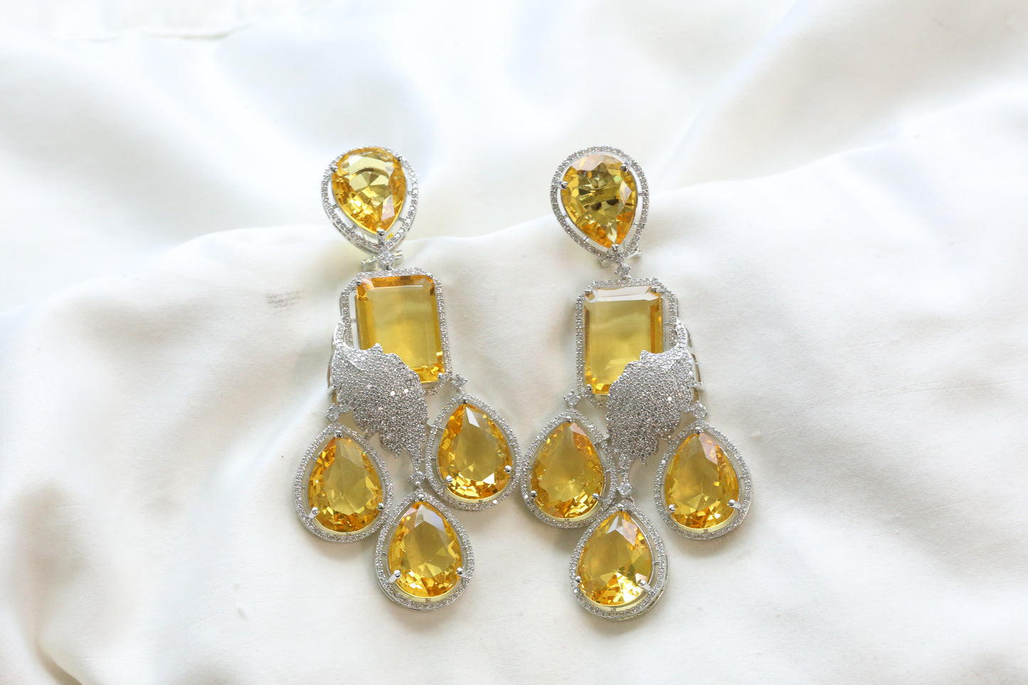 Large Nano CZ & Hydro Stone Earrings- (E101-02)