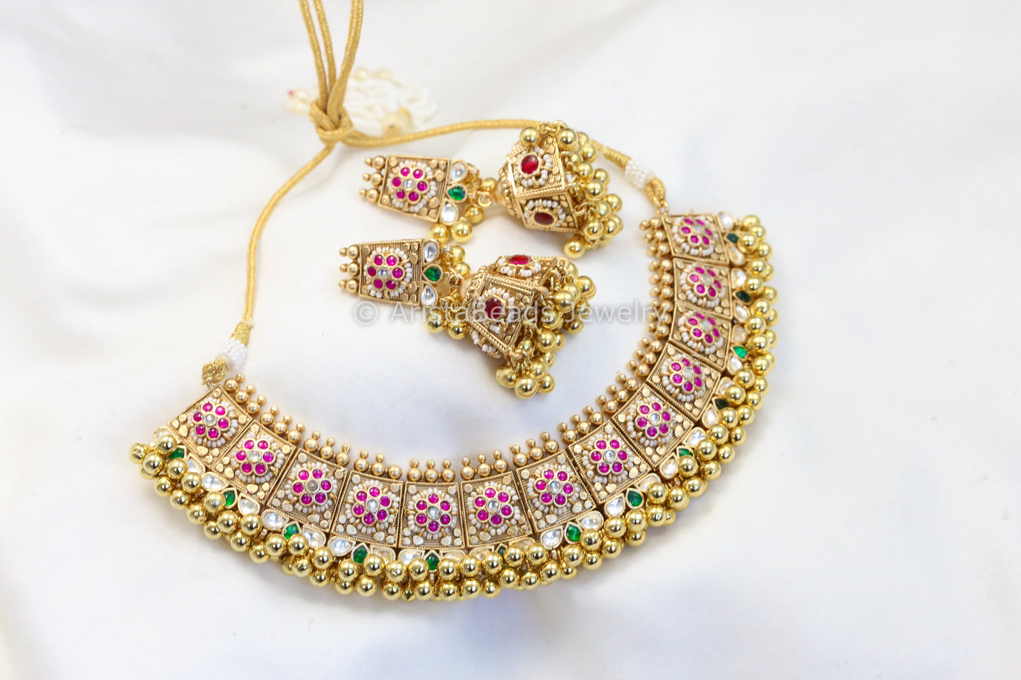 Pachi Kundan Thusi Necklace Set (ABJ-N101-21)