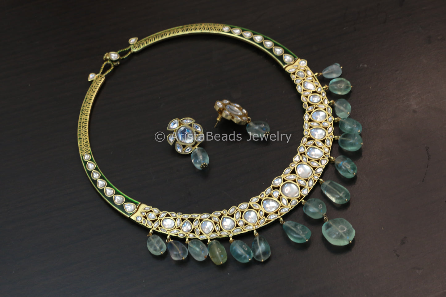 Jodha Jadau Enamel Hasli Necklace Set