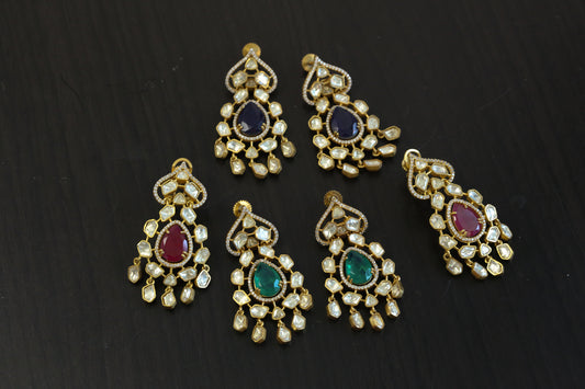 Real Moisssanite & Doublet Earrings - ABJ101-7