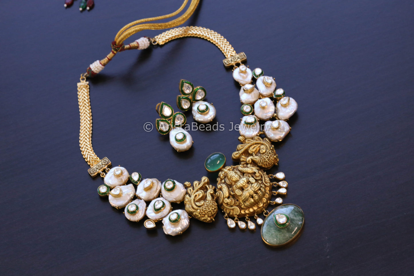 Ambuja Baroque Pearl & Uncut Kundan Set (H102-96)