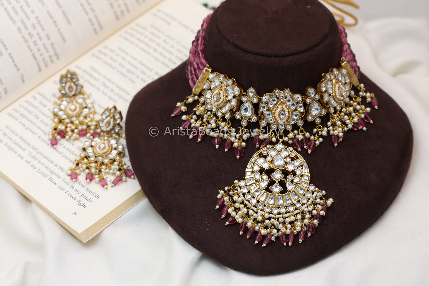 Suhaani Jadau Kundan & Rodonite Beads Set (102-80)