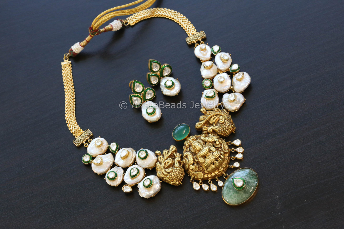 Ambuja Baroque Pearl & Uncut Kundan Set (H102-96)