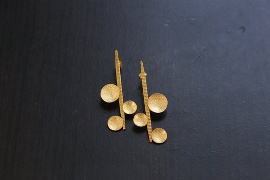 Contemporary Matt Gold Earrings- ABJ101-9