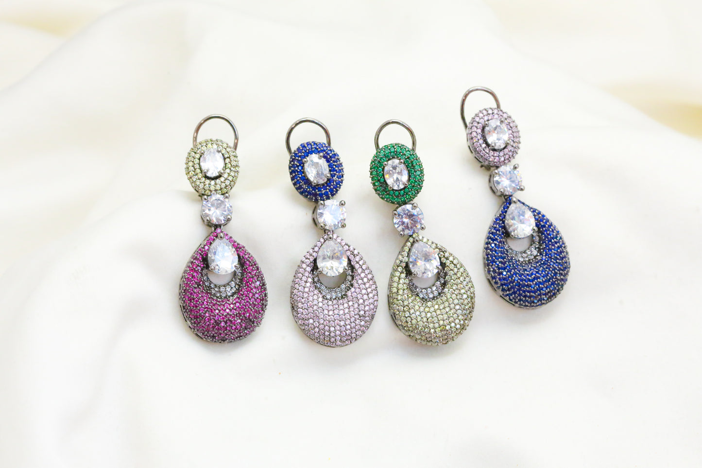 Contemporary Nano CZ Stone Earrings- (E101-01)