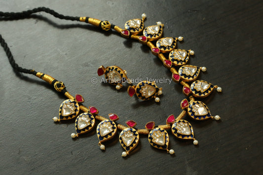 Fusion Jadau Kundan Meenakari Necklace Set