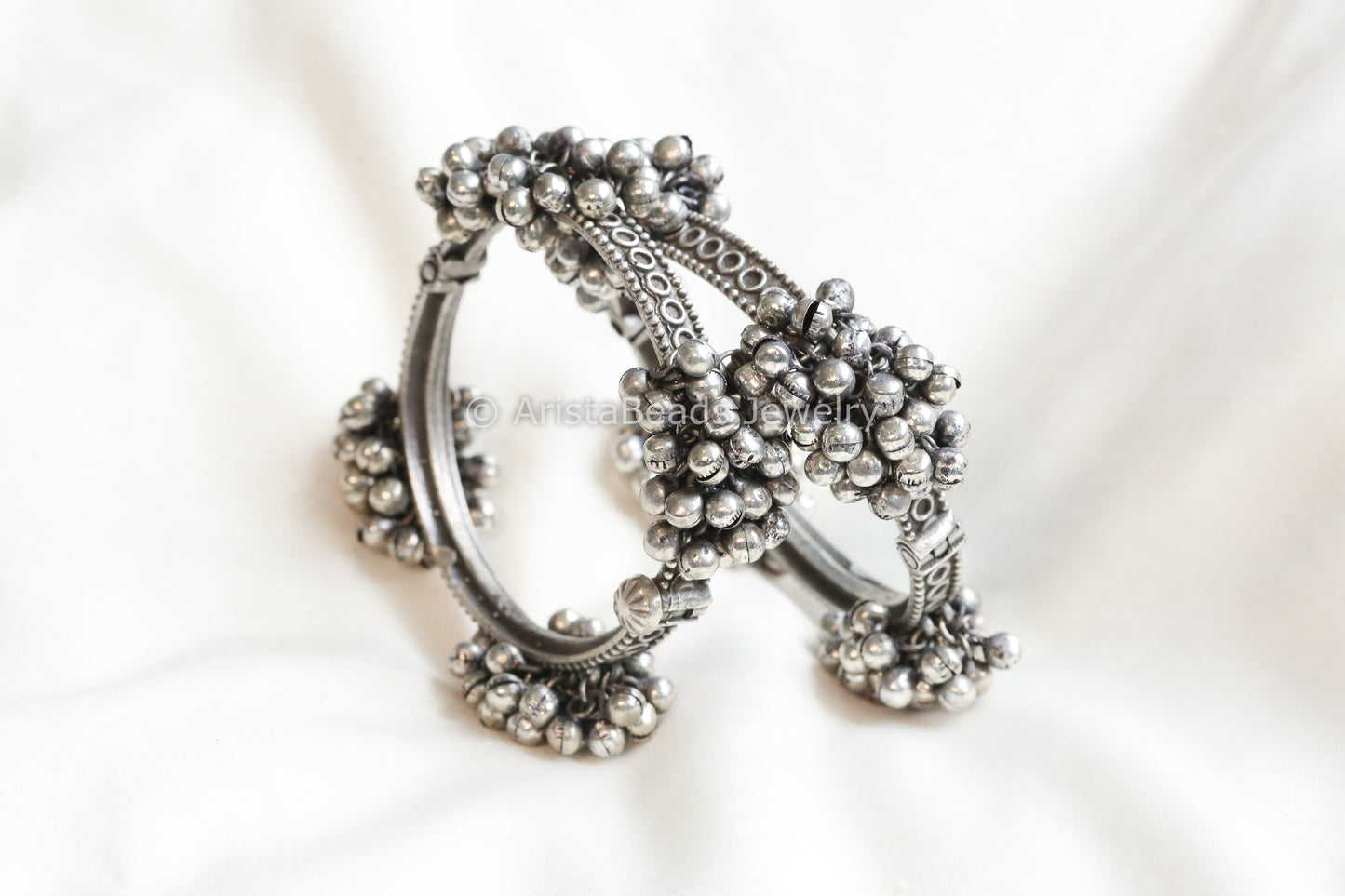 Ghungroo Silver Tone Bangle (ABJ-B101-6)