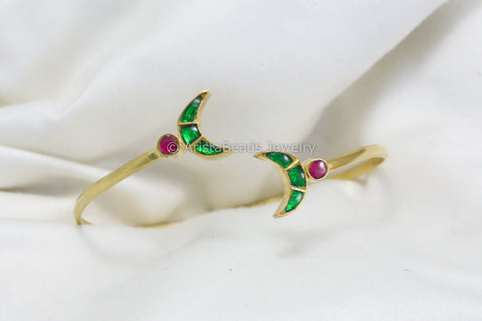 Adjustable Jadau Kundan Chand Bracelet - Multi