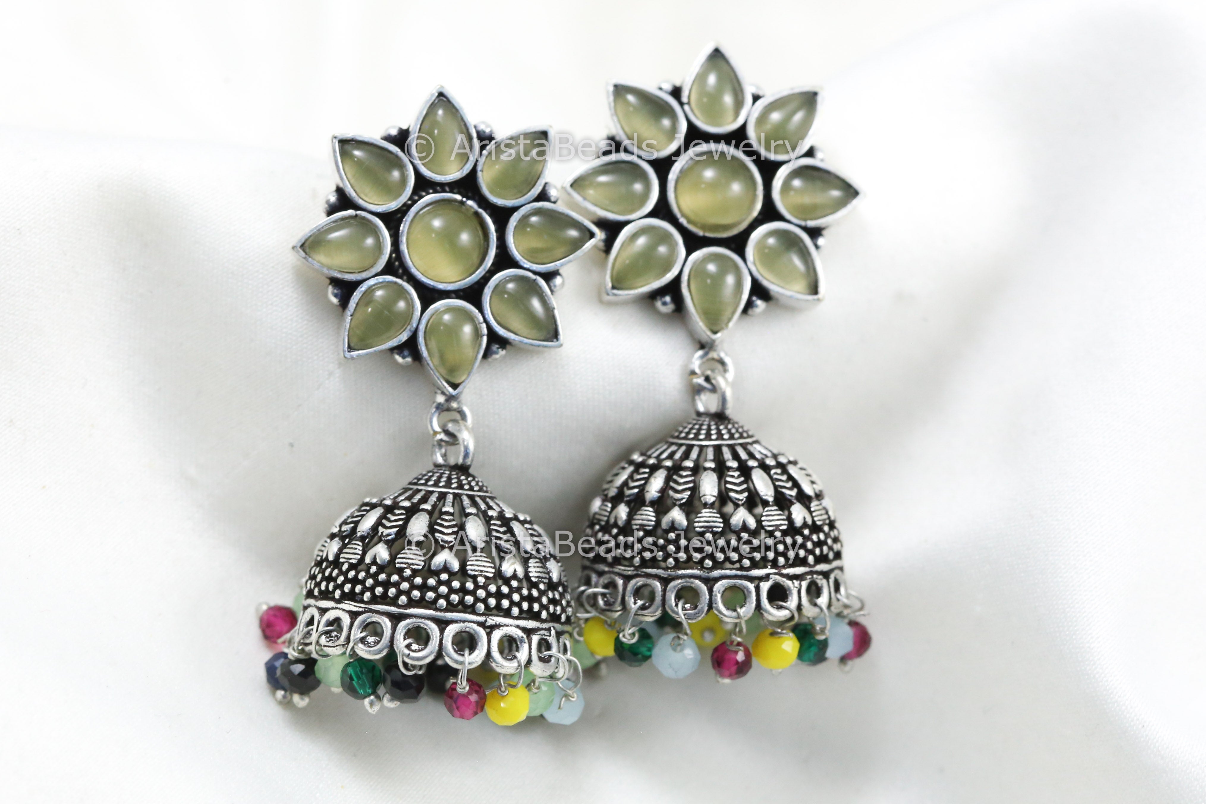 Buy JEWELZ Womens Oxidized Silver Jhumka Earrings | Shoppers Stop