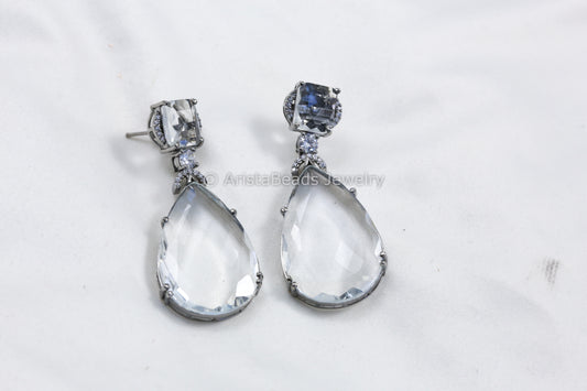 Clear Hydro & CZ Earrings